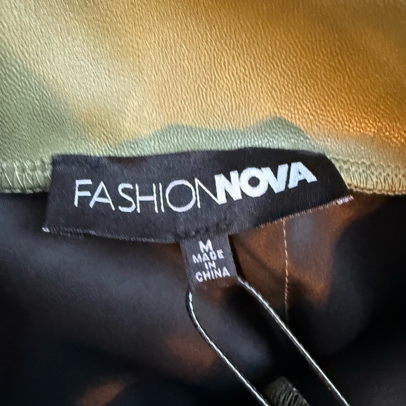 Fashion Nova Olive Faux Leather pants - Picture 4 of 5